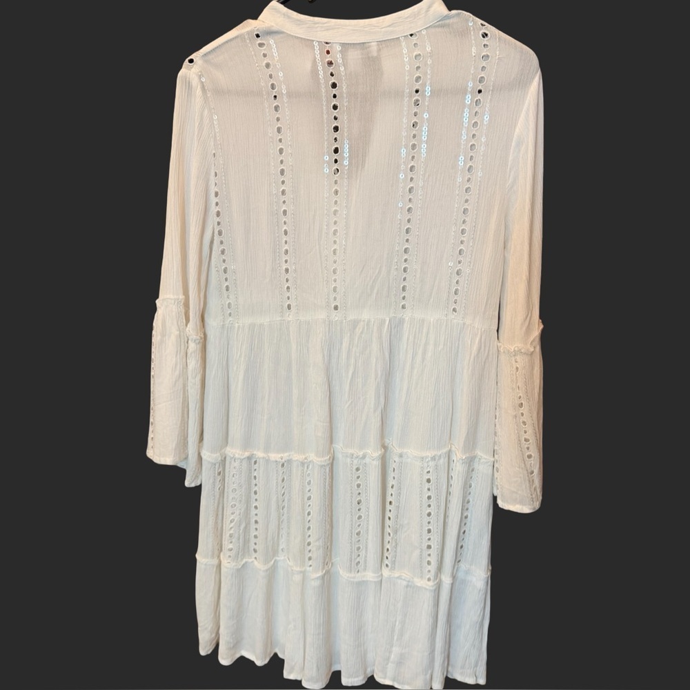 NWT TURKS & CAICOS White Eyelet Tassel Coverup Dress — Size Small — 🤍 - Picture 10 of 13
